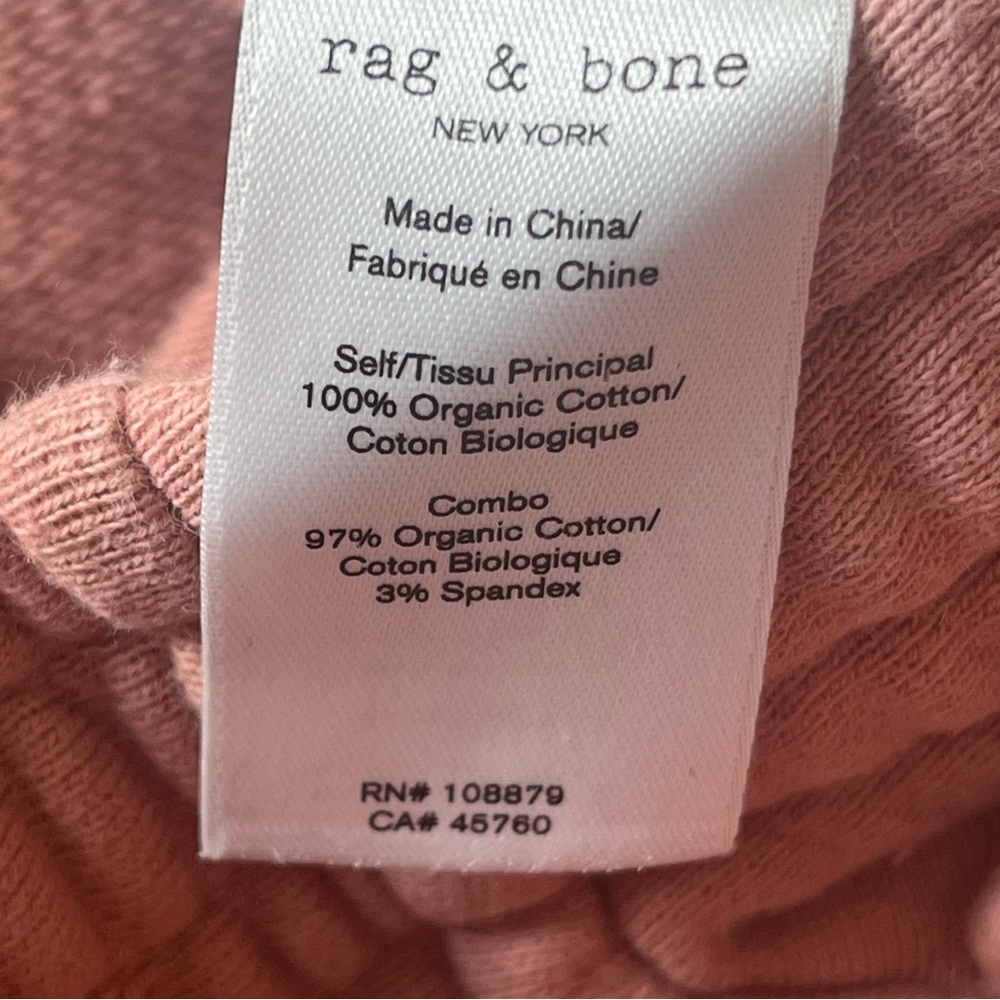 Rag & Bone Terry Dusty Pink Sweatpants Joggers Organic Cotton Size M - Picture 12 of 12
